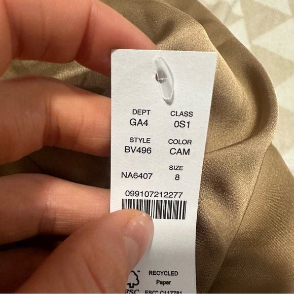 j crew Gwyneth slip dress in luster charmeuse camel - Picture 6 of 6